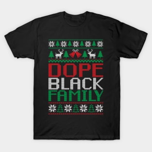 African American Ugly Christmas Sweater, Dope Black Family T-Shirt